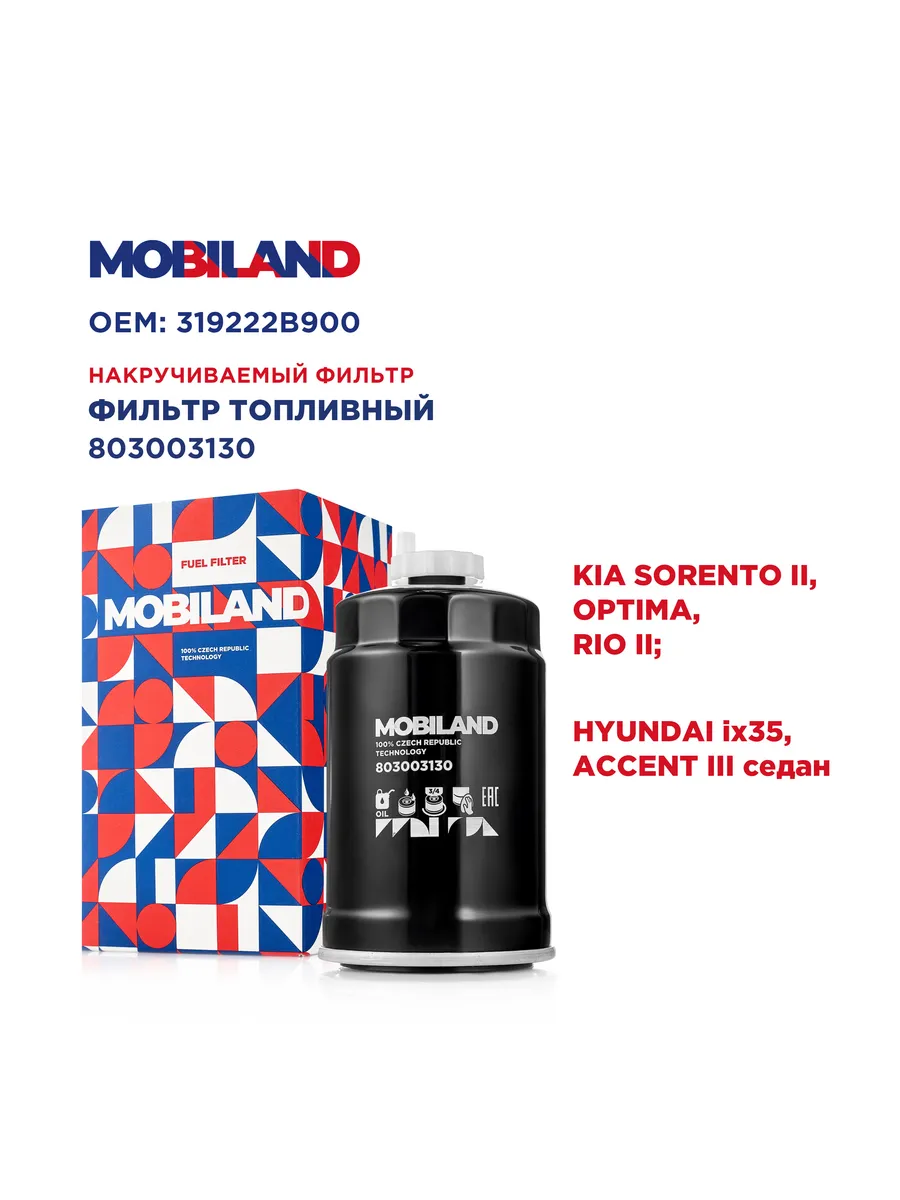 Фильтр топливный KIA SORENTO I,OPTIMA,RIO II; HYUNDAI ix35,A
